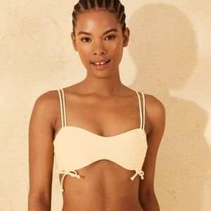 Women's Low Coverage Tunneled Tie Front Bralette Bikini Top - Wild Fable™ Blue F